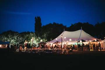 Outdoor Wedding In Sailcloth By Night